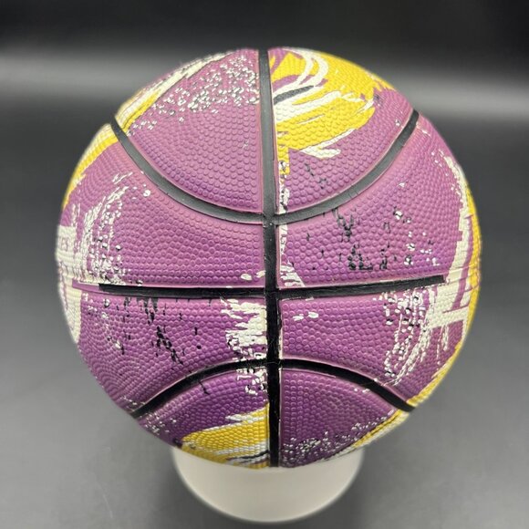 Vtg Spalding/LA LAKERS NBA Souvenir/Kid Toy Mini 7" Basketball; Purple/Yellow - Picture 2 of 9